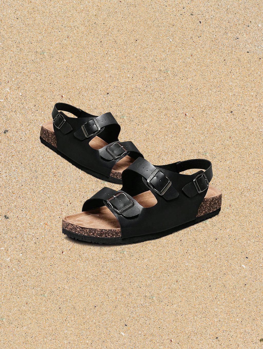 Men¡¯s Black Slip-On Mule Sandals