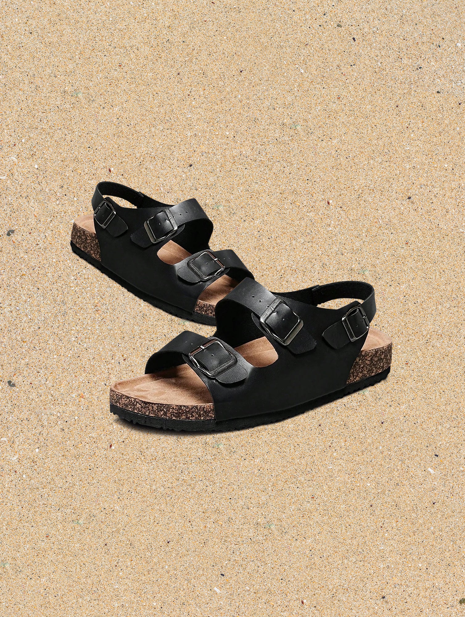 Men¡¯s Black Slip-On Mule Sandals