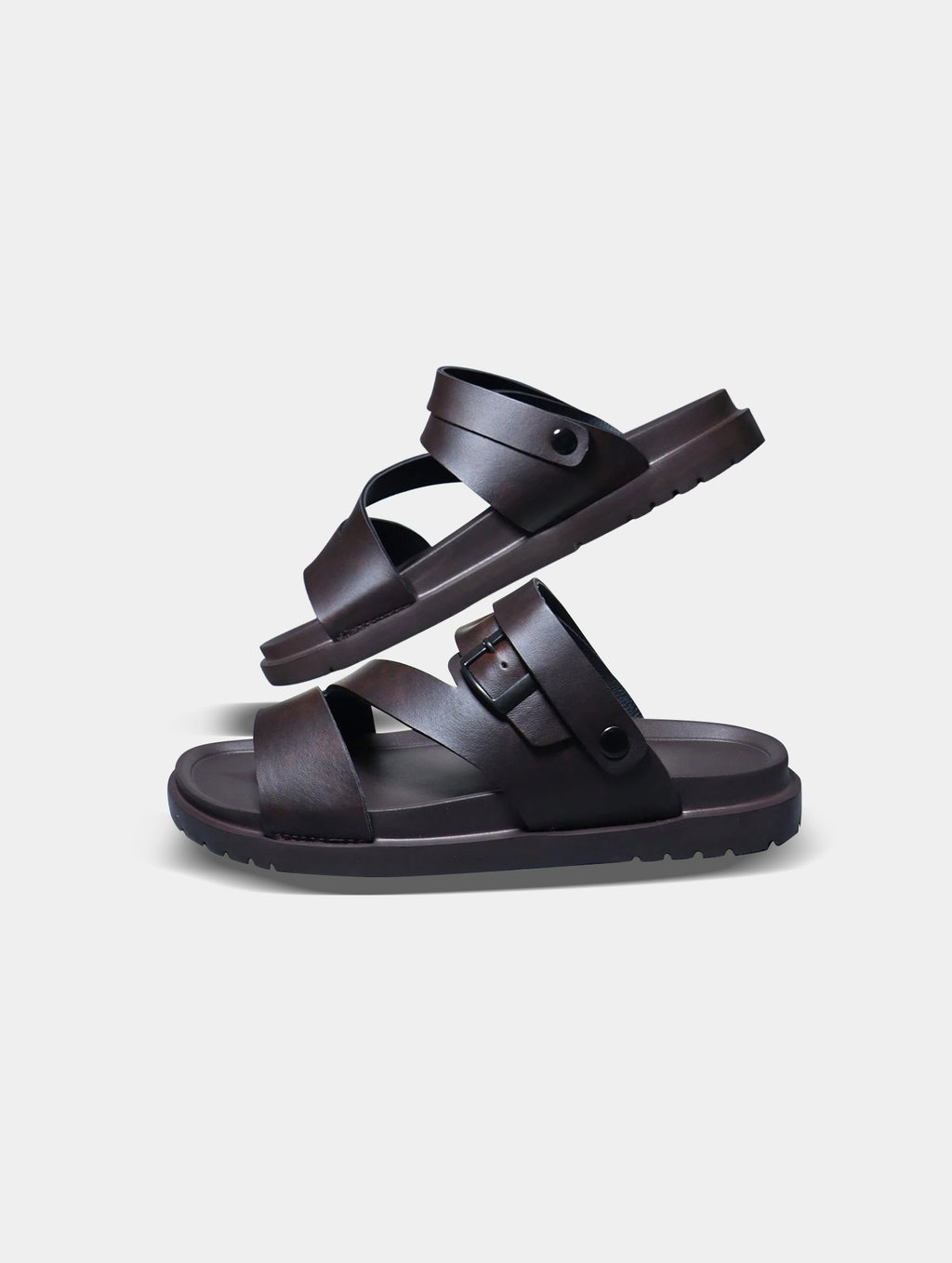Men¡¯s Brown PU Dual-Use Sandals