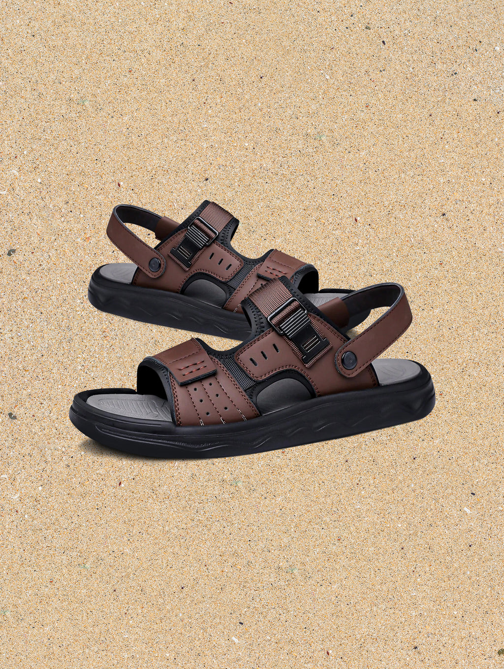 Men¡¯s Brown Slip-On Sandals